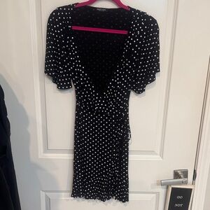 Nasty Gal Black and White Polka Dot Mini Dress